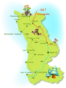 Location Cotentin mer-gîte de bord de mer-plan d'accès
